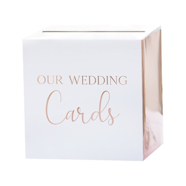 ROSE GOLD WEDDING POST BOX