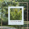 WHITE AND ROSE GOLD PERSONALISED WEDDING PHOTO BOOTH FRAME - Image 2