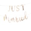ROSE GOLD SCRIPTED JUST MARRIED BANNER
