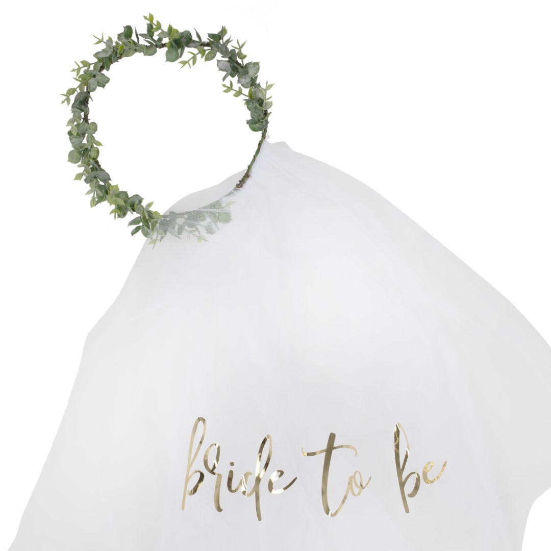 Eucalyptus Bride to Be White Veil, Bride Veil