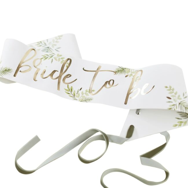 GOLD FOILED BRIDE TO BE SASH