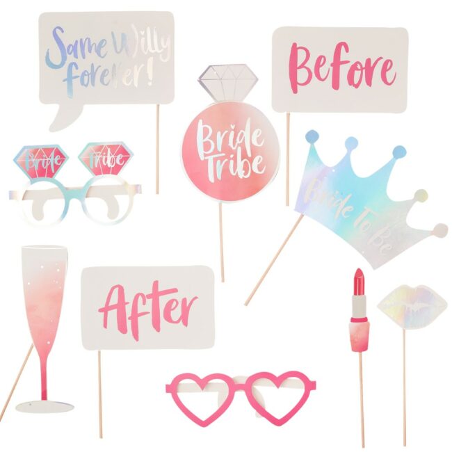 BRIDE TRIBE HEN PARTY PHOTO BOOTH PROPS 10PCS