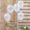 CONFETTI BALLOONS WHITE 5PCS - Image 2