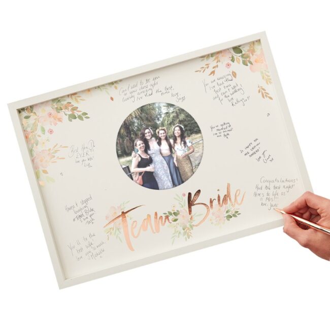 FLORAL TEAM BRIDE HEN PARTY GUEST BOOK FRAME