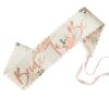 RIBBON 'BRIDE TO BE' FLORAL WHITE
