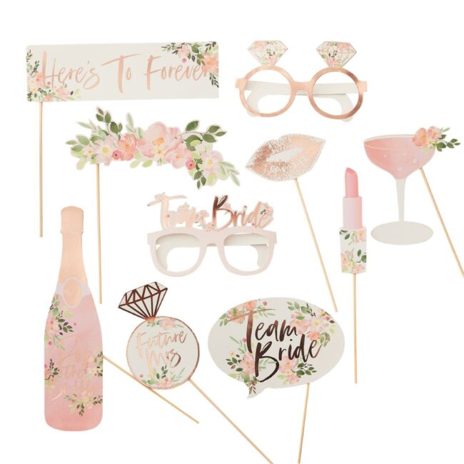 FLORAL HEN PHOTO BOOTH PROPS