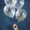 GOLD GLITTER STAR CONFETTI BALLOONS 5PCS - Image 3