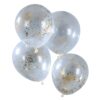 GOLD GLITTER STAR CONFETTI BALLOONS 5PCS