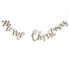 GOLD GLITTER WOODEN MERRY CHRISTMAS BUNTING