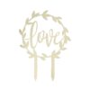 GOLD ACRYLIC LOVE WEDDING CAKE TOPPER