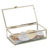 GOLD GLASS TRINKET WEDDING GUEST BOOK BOX