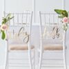 WIFEY & HUBBY GOLD WEDDING CHAIR SIGNS - Image 2