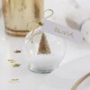 GOLD SNOW GLOBE CHRISTMAS PLACE CARDS - 4PCS - Image 2
