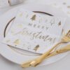 GOLD FOILED MERRY CHRISTMAS PAPER NAPKINS 17X17CM 16PCS - Image 2