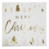 GOLD FOILED MERRY CHRISTMAS PAPER NAPKINS 17X17CM 16PCS
