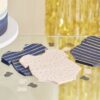 GOLD FOILED PINK AND NAVY BABY GROW GENDER REVEAL PARTY NAPKINS - Image 2