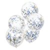 NAVY PINK & GOLD CONFETTI BABY SHOWER BALLOONS - 5PCS