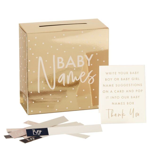 GOLD FOILED BABY NAMES BOX
