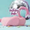 HOT PINK GLITTER BIRTHDAY BABE CANDLE - Image 2