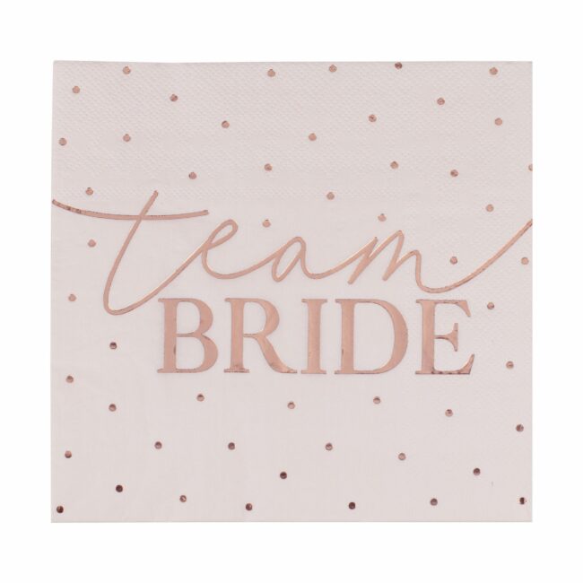 HENS PARTY NAPKINS ROSE GOLD FOILED 16PCS