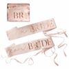 TEAM BRIDE HEN PARTY SASHES PINK & ROSE GOLD 6PCS