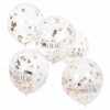 CONFETTI FILLED TEAM BRIDE HEN PARTY BALLOONS 5PCS