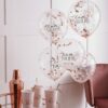 CONFETTI FILLED TEAM BRIDE HEN PARTY BALLOONS 5PCS - Image 2