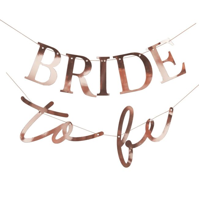 ROSE GOLD BRIDE TO BE HEN PARTY BANNER
