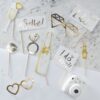 GOLD I DO CREW HEN PARTY PHOTO BOOTH PROPS 10PCS - Image 2