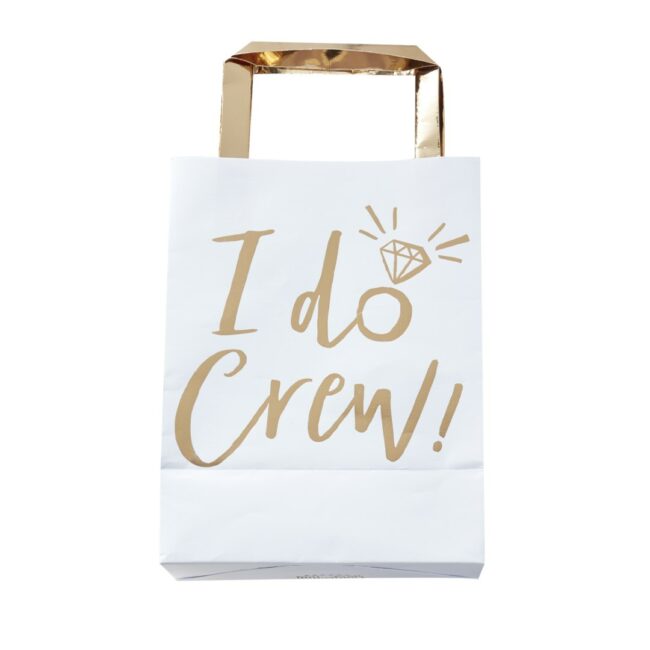 GOLD I DO CREW HEN PARTY BAGS 5PCS