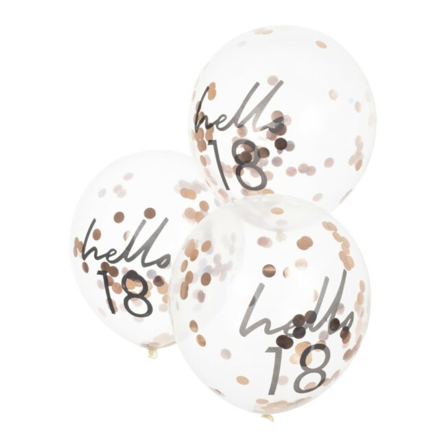 HELLO 18 BIRTHDAY BALLOONS - 5PCS