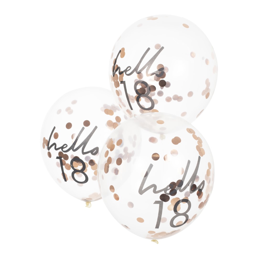 HELLO 18 BIRTHDAY BALLOONS - 5PCS - Pergamos