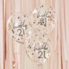 HELLO 21 BIRTHDAY BALLOONS - 5PCS - Image 2