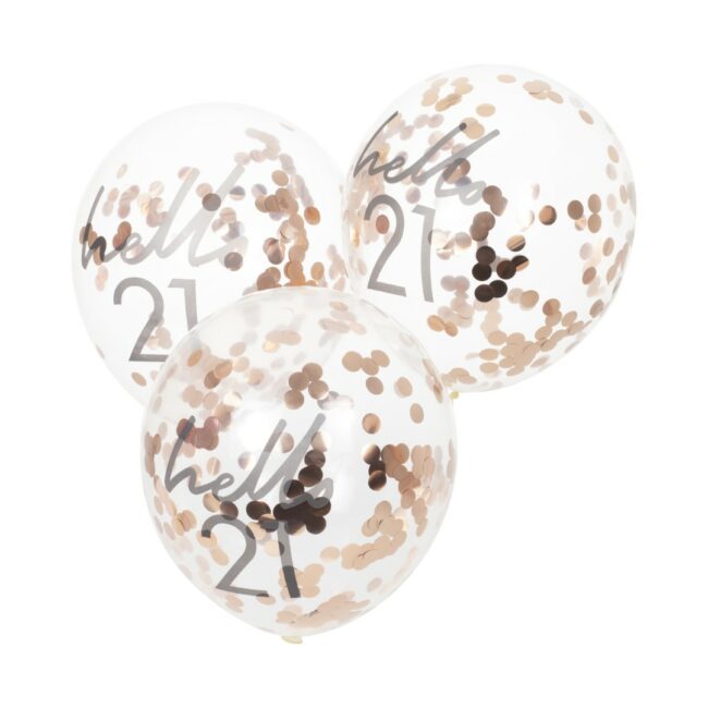 HELLO 21 BIRTHDAY BALLOONS - 5PCS