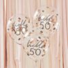 HELLO 50 BIRTHDAY BALLOONS - 5PCS - Image 2