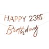 CUSTOMISABLE MILESTONE ROSE GOLD BIRTHDAY BANNER