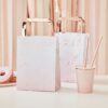 PINK OMBRE WATERCOLOUR ROSE GOLD PARTY BAGS - 5PCS - Image 2