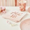HELLO 18TH BIRTHDAY PARTY NAPKINS ROSE GOLD - 16PCS - Image 2