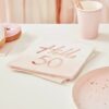 HELLO 50 BIRTHDAY PARTY NAPKINS ROSE GOLD - 16PCS - Image 2