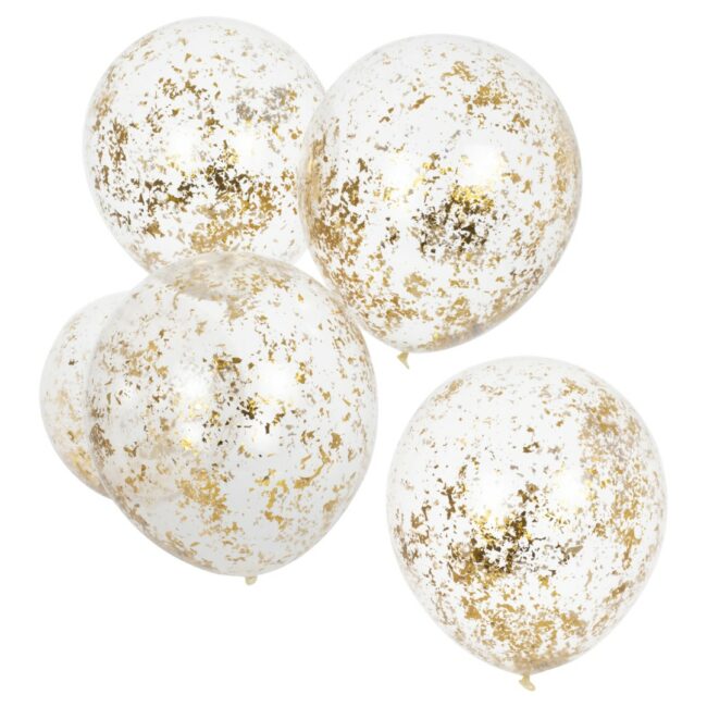FOIL BALLOONS GOLD CONFETTI 5PCS