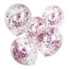 FOIL BALLOONS PINK CONFETTI 5PCS