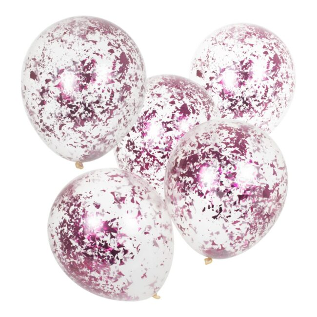FOIL BALLOONS PINK CONFETTI 5PCS