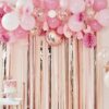 BLUSH AND PEACH BALLOON AND FAN GARLAND PARTY BACKDROP - Image 2