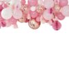 BLUSH AND PEACH BALLOON AND FAN GARLAND PARTY BACKDROP