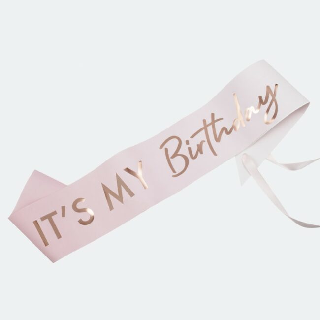 ITS MY BIRTHDAY PINK OMBRE ROSE GOLD BIRTHDAY SASH