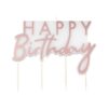 CAKE TOPPER CANDLE HAPPY BIRTHDAY ROSE GOLD 12.5XH11CM