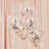 FOIL BALLOONS ROSE GOLD CONFETTI 12'' 5PCS - Image 2