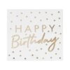 GOLD FOILED HAPPY BIRTHDAY PAPER NAPKINS 16PCS