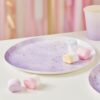 PAPER PLATES WATERCOLOUR LILAC SPECKLE GOLD 8PCS - Image 3