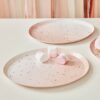 PINK WATERCOLOUR SPECKLE ROSE GOLD PAPER PLATES - 8PCS - Image 2